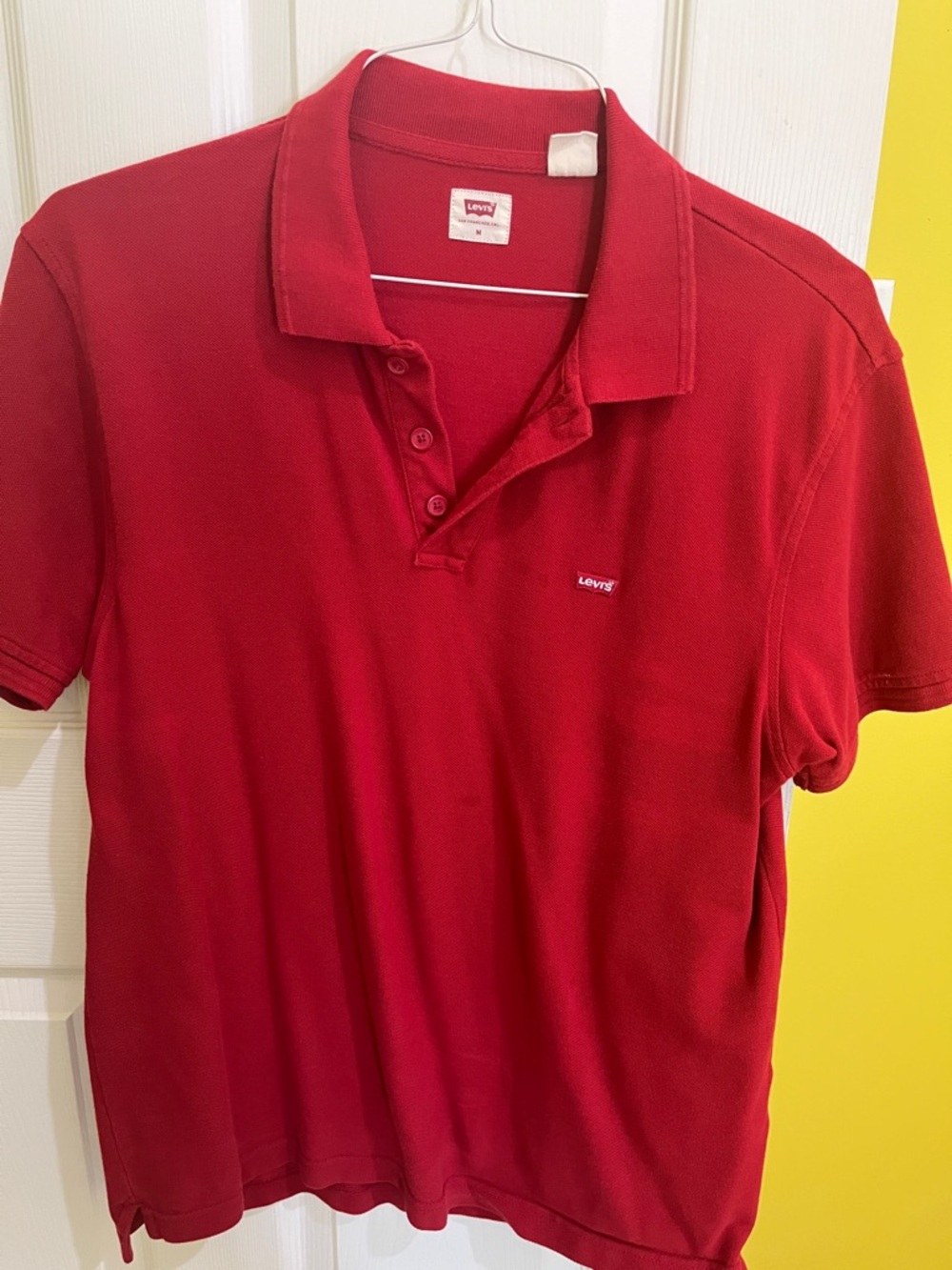 Levi's Men's Red Polo with Subtle Chest Tab